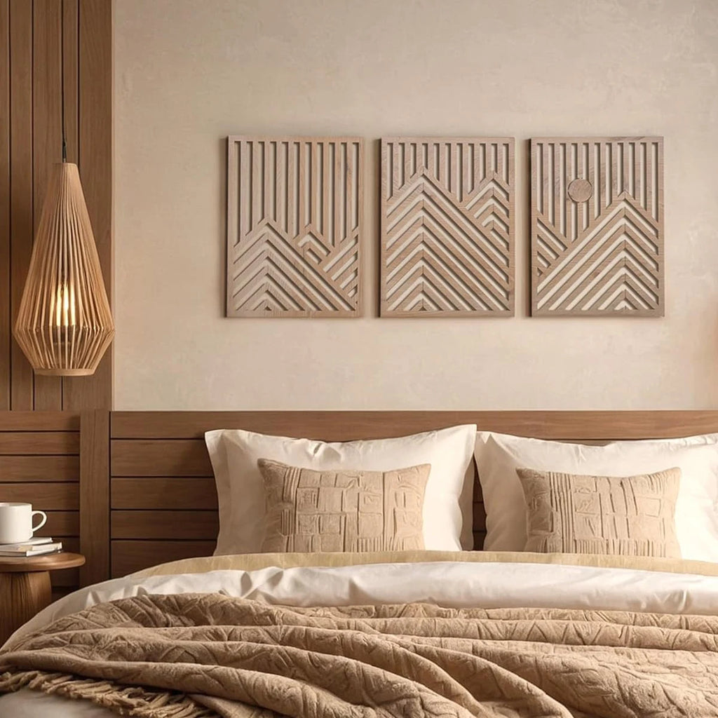 3 Piece Retro Wood Art Decor