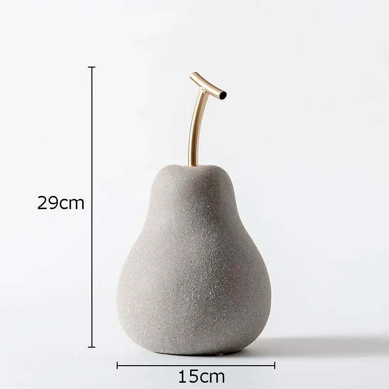 Minimalist Apple & Pear Frosted Porcelain Statue
