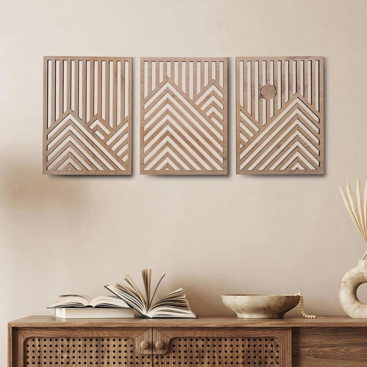 3 Piece Retro Wood Art Decor