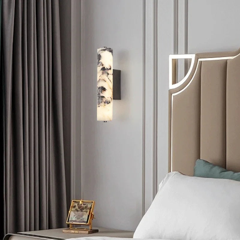 Italian Style Natural Stone Black Marble Luxury Light