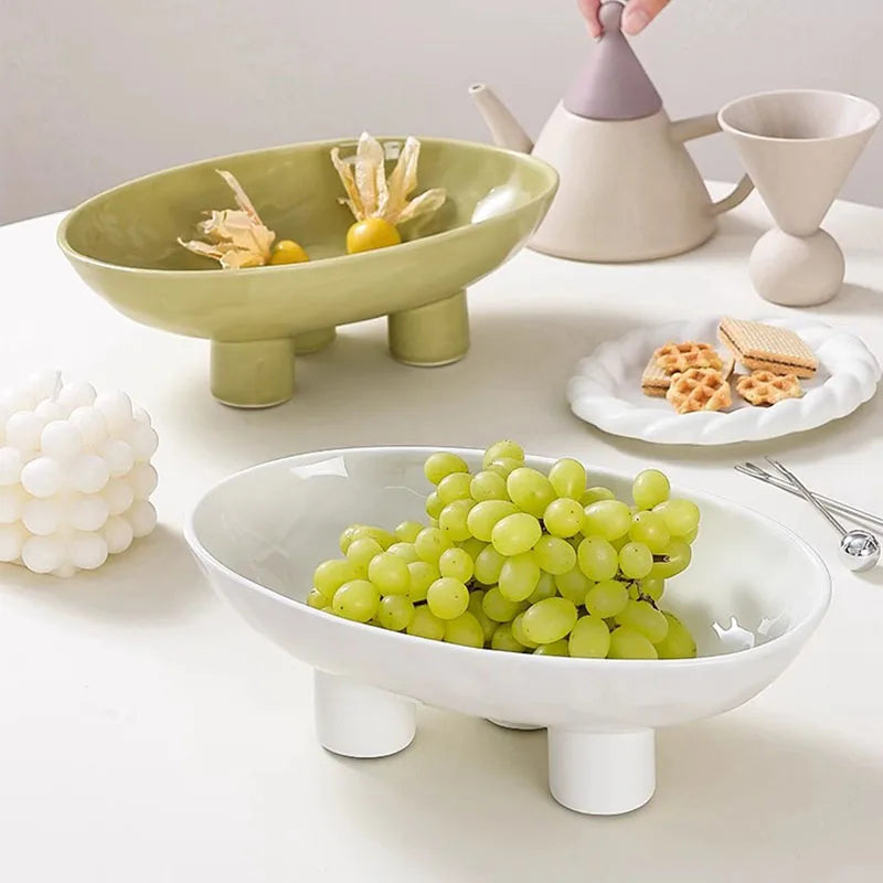 Ceramic High Legged Fruit Tray