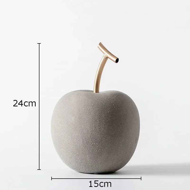 Minimalist Apple & Pear Frosted Porcelain Statue