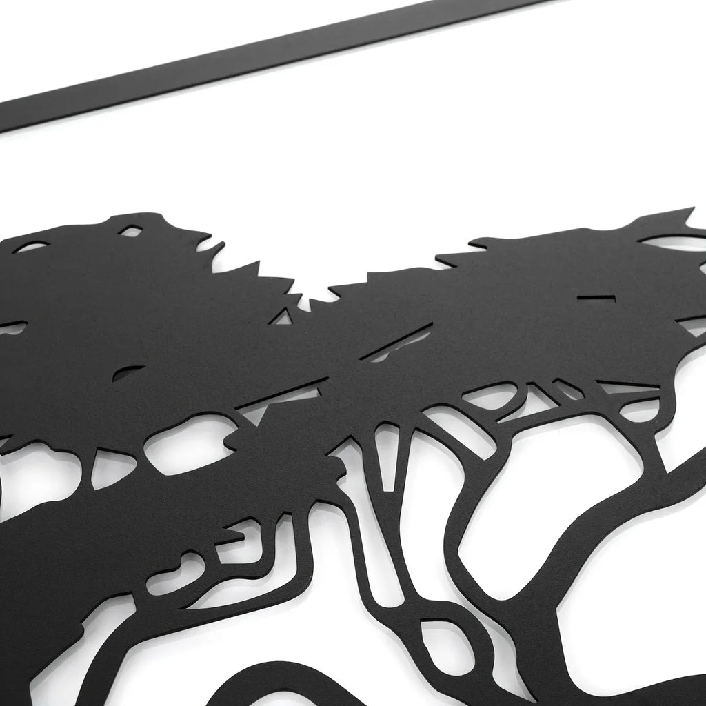 3 Piece Black Metal Tree Of Life Wall Art