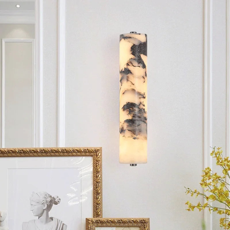 Italian Style Natural Stone Black Marble Luxury Light