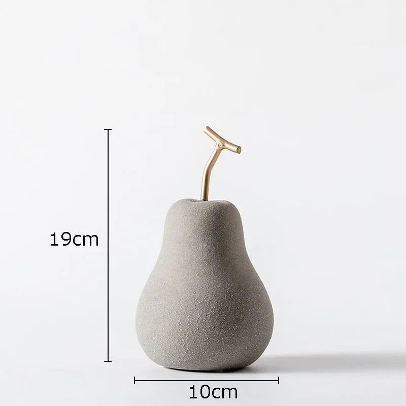 Minimalist Apple & Pear Frosted Porcelain Statue
