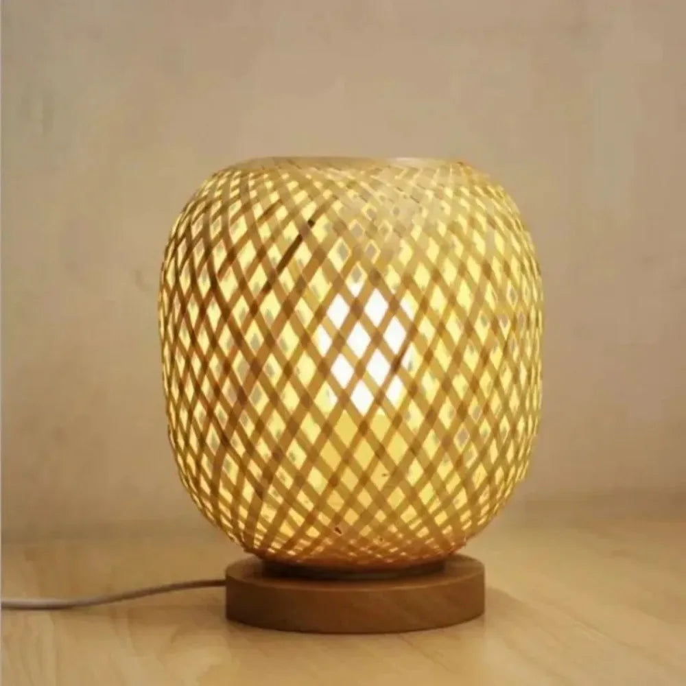 Bohemian Hand-Woven Natural Bamboo Table Lamps