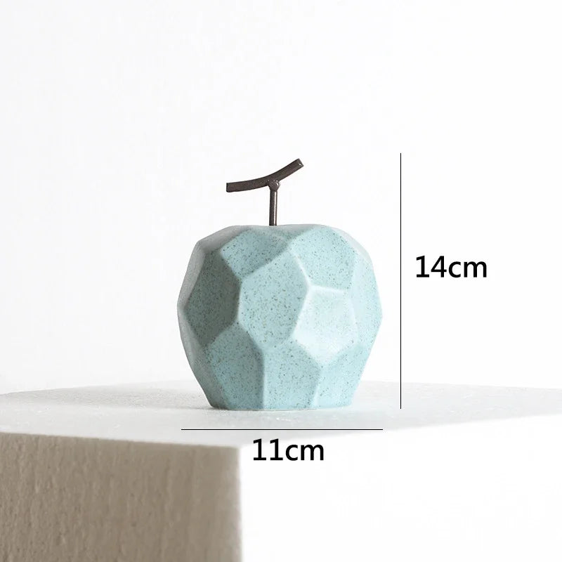 Geometric Surface Apple & Pear Ceramic Statue