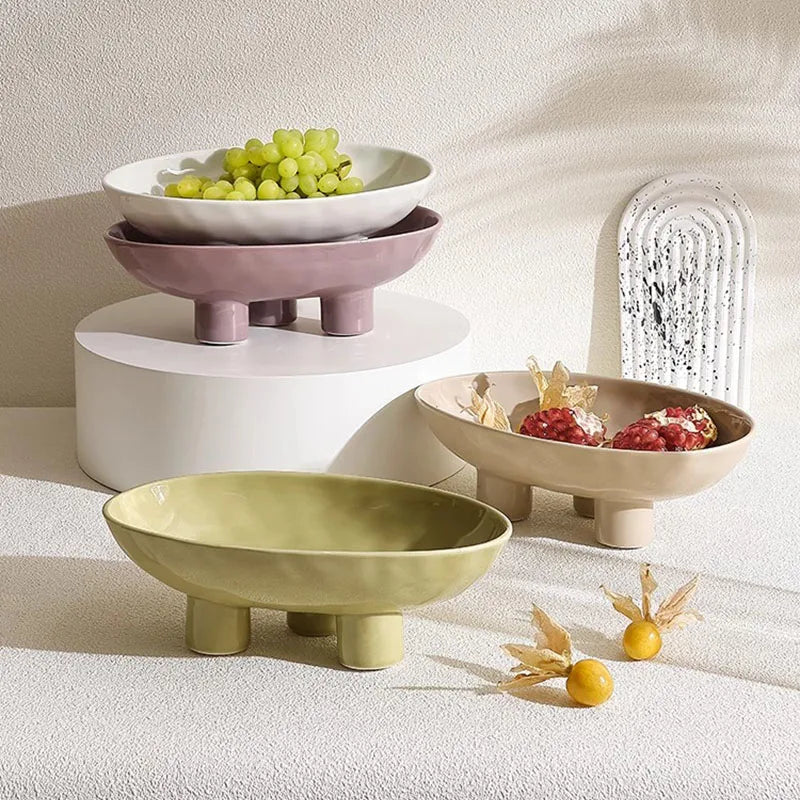 Ceramic High Legged Fruit Tray