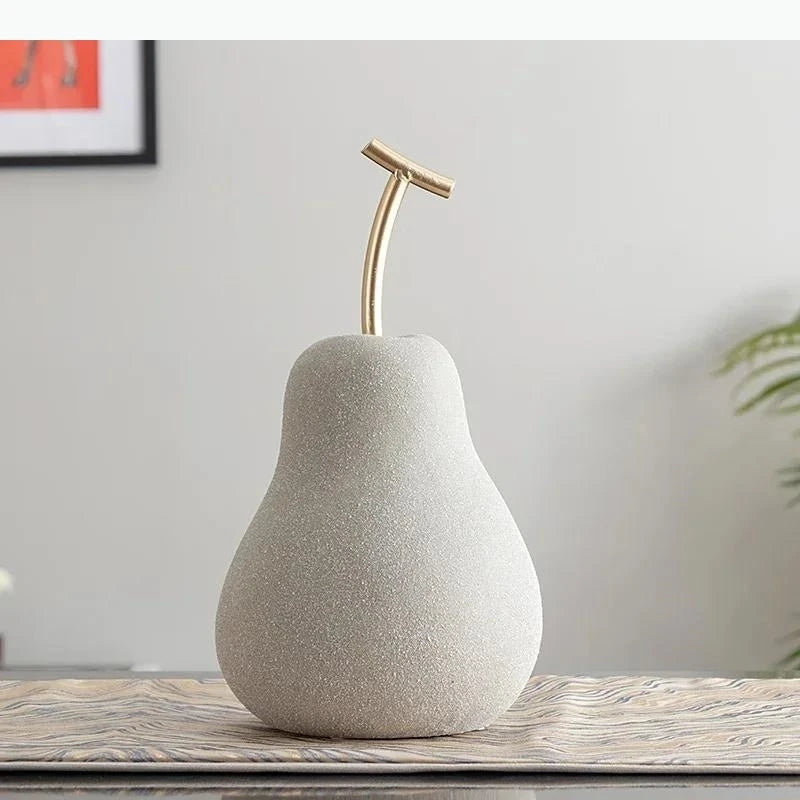 Minimalist Apple & Pear Frosted Porcelain Statue