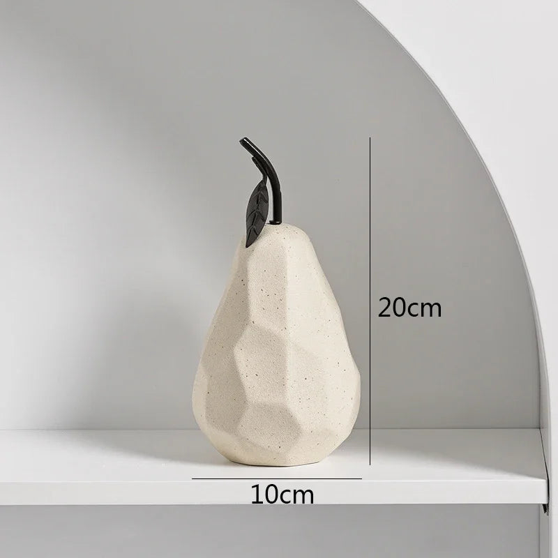 Geometric Surface Apple & Pear Ceramic Statue