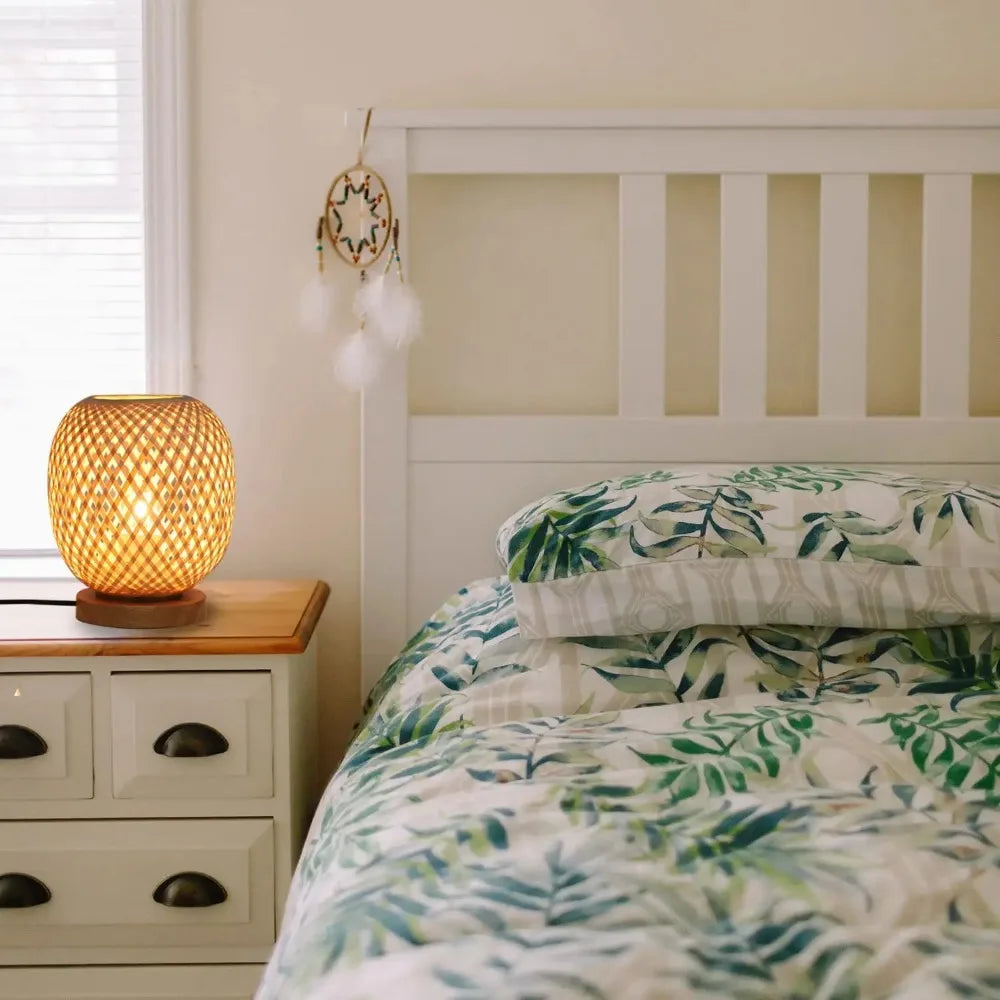 Bohemian Hand-Woven Natural Bamboo Table Lamps