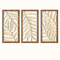 3pcs Leaf Carving Wood Wall Decoration