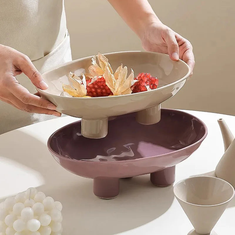 Ceramic High Legged Fruit Tray